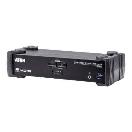 Aten | 2-Port USB 3.0 4K HDMI KVMP Switch with Audio Mixer Mode | CS1822 – nuotrauka 1