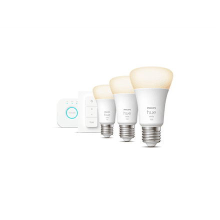 Hue W Starter Kit 9,5W A60 E27, 3pcs, Bridge, Switch · E27 · 9.5 W – image 1