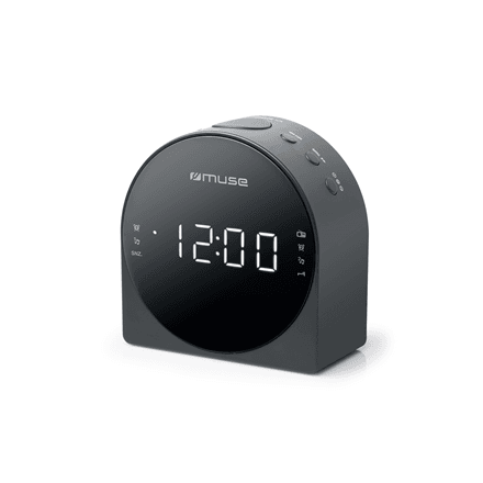 Muse | Dual Alarm Clock radio PLL | M-185CR | AUX in | Black – image 1