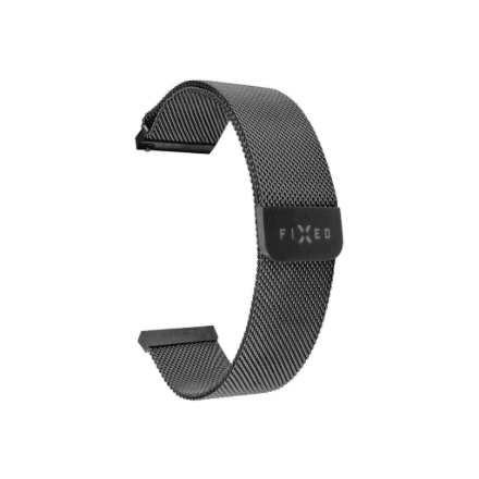Fixed | Mesh Strap with Quick Release 20mm for Smartwatch | Black – nuotrauka 1