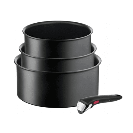 TEFAL Pot Set, 4 pcs | L7649453 Ingenio Ultimate | Aluminum | Black – nuotrauka 1