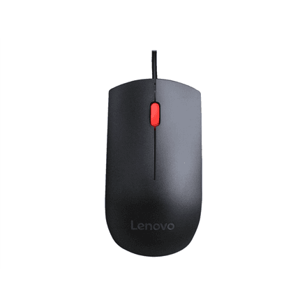 Lenovo Essential USB Wired Mouse, 1600 DPI, 1.8 m, 3 Buttons, Black · Lenovo · Essential USB Mouse – nuotrauka 1