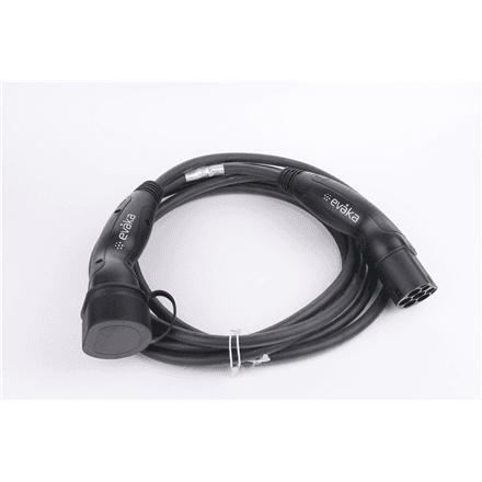 Evaka EV Charging Cable Type 2-Type 2, 22 kW, 32 A, 5 x 6 mm2, 1 x 0.5 mm2, 7 m · ITGAM3872 · Black – nuotrauka 1