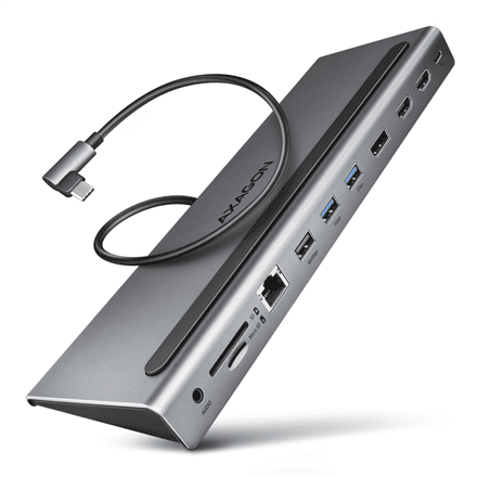 AXAGON USB-C 5Gbps TRIPLE 4K DISPLAY 11in1 Hub | HMC-4KX3 – nuotrauka 1