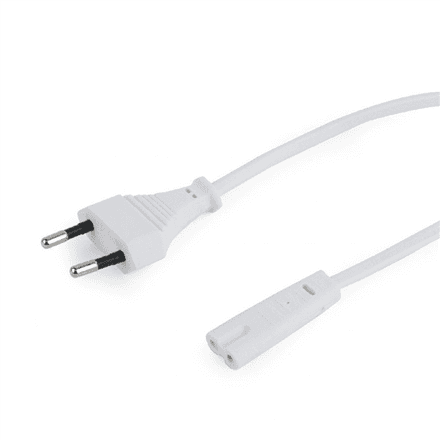 Gembird | Power cord, 1.8 m | White | EU input 2 pin plug – nuotrauka 1