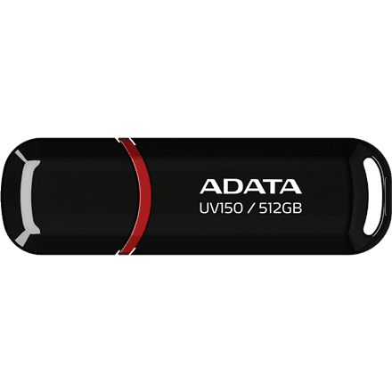 ADATA | USB Flash Drive | UV150 | 512 GB | USB Type-A | Black – image 1