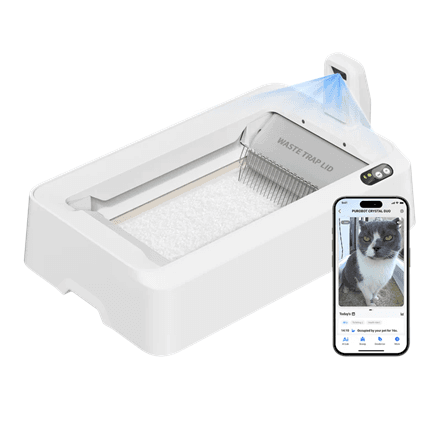 PETKIT Purobot Crystal Duo with Camera Self-Cleaning Cat Litter Box | White – nuotrauka 1