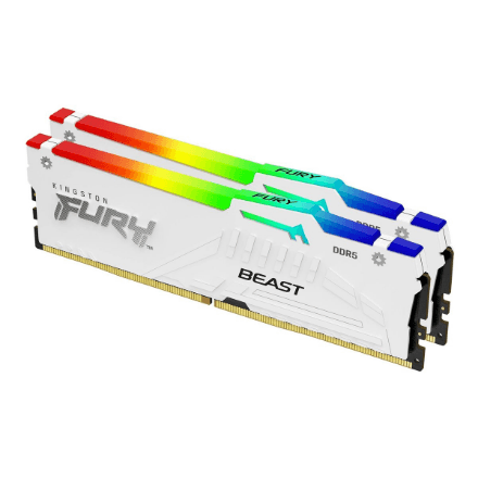 Kingston KF564C32BWEAK2-32 32GB 6400MT/s DDR5 CL32 DIMM (Kit of 2) FURY Beast White RGB EXPO | Kingston – nuotrauka 1