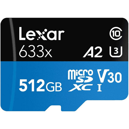 Lexar | High-Performance 633x | UHS-I | 512 GB | MicroSDXC | Flash memory class 10 – image 1
