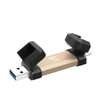 Silicon Power DS72 | 1000 GB | USB Type-A and USB Type-C 3.2 Gen 2 | Gold – nuotrauka 1