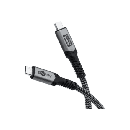 Goobay | USB-C Cable with Textile Sheath, USB4, 240 W, 40 Gbit/s, Power Delivery, 1.5 m – nuotrauka 1