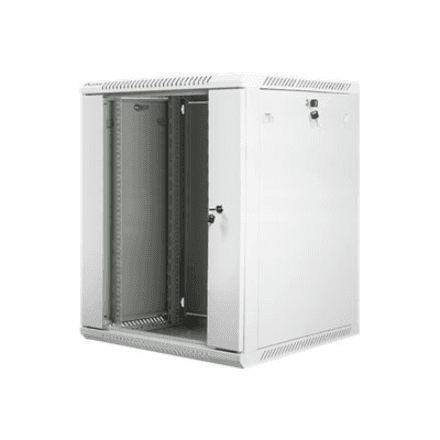 Lanberg Rack cabinet 19" wall-mount 15U/600x600 (flat pack) with glass door – nuotrauka 1
