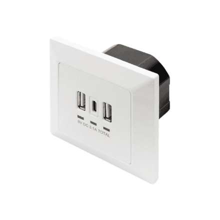 Digitus | Socket with USB A & USB-C Ports, flush mounted – nuotrauka 1