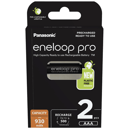 Panasonic | Rechargeable Batteries | ENELOOP Pro BK-4HCDE/2BE | AAA | 930 mAh | 2 pc(s) – image 1