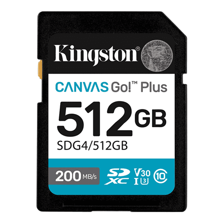 Kingston | Canvas Go! Plus | 512 GB | SD | Flash memory class Class 10, UHS-I, U3, V30 – image 1