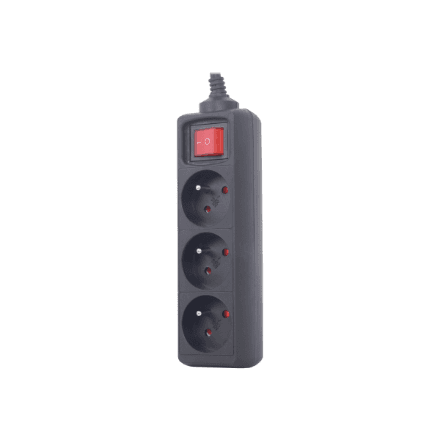 EnerGenie | Power strip, 3 FR sockets, 10 A, C14 plug | EG-PSU3F-01 – image 1