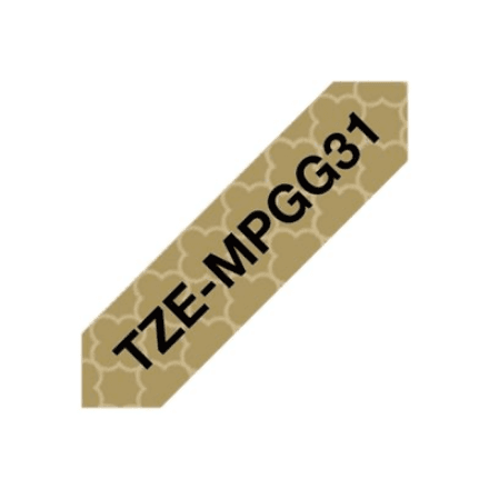 Brother | TZe-MPGG31 | Black On Gold Pattern | TZe – image 1