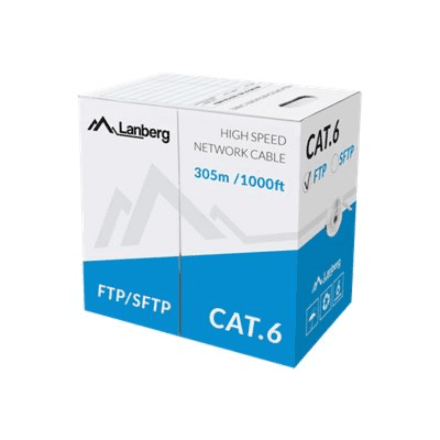Lanberg LAN Cable Cat.6 FTP, Solid CU Grey CPR + Fluke Passed – nuotrauka 1