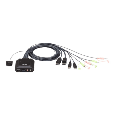 Aten | USB DisplayPort Cable with Remote Port Selector | CS22DP | 2-Port KVM Switch – image 1