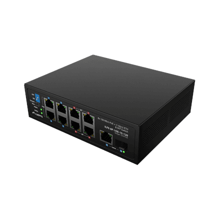 Lanberg Switch PoE 4xBT 4xAT SFP/ETH Din Unmanagment Fast Ethernet – nuotrauka 1