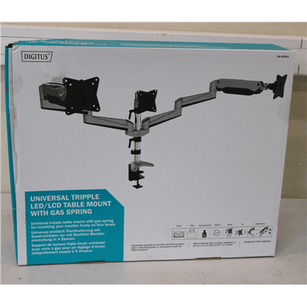 SALE OUT. DIGITUS Triple monitor mount, 3x 27", 3x 6 kg · Digitus Desk Mount · Triple Monitor Gas Spring Mount DA-90363 – nuotrauka 1