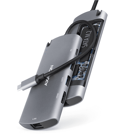 AXAGON SuperSpeed USB-C Combo 6in1 Hub | HMC-6M2 – image 1