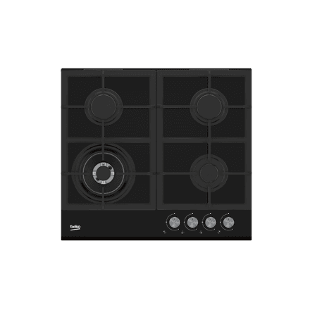 BEKO Hob | HILW64235S | Gas | Number of burners/cooking zones 4 | Rotary knobs | Black – image 1