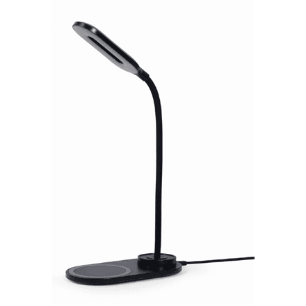 Gembird TA-WPC10-LED-01 Desk lamp with wireless charger, Black · Cold white, warm white, natural 2893-7072 K · Phone or tablet with built-in Qi wireless charging – image 1