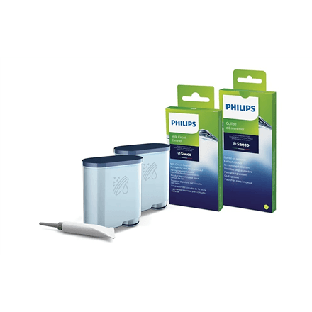 Philips Coffee maker Maintenance kit: oil, 2xAquaClean, 6xcoffee oil remover tablets, 6xMilk circuit cleaner sachets – nuotrauka 1