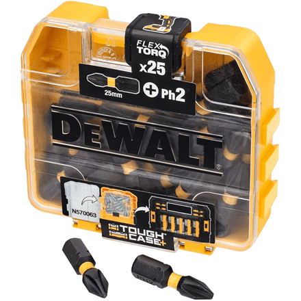 DEWALT DT70555T-QZ Extreme FLEXTORQ 25pc Set PH2 25mm in Small Bulk Storage Case – nuotrauka 1