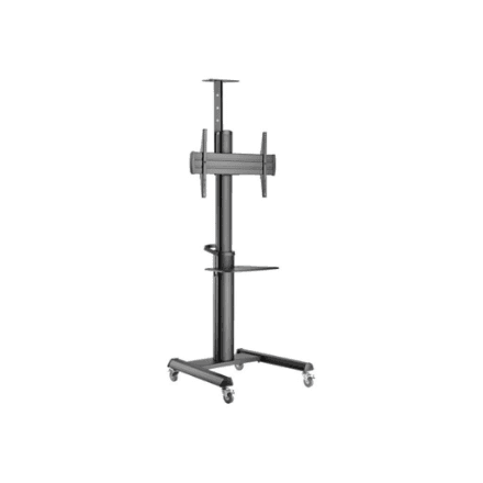 Gembird Aluminum TV floor stand with caster wheels, 37" - 70", black | Gembird – nuotrauka 1