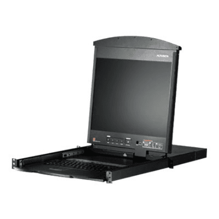 Aten 8-Port Cat 5 Dual Rail 17" LCD KVM Switch with Daisy-Chain Port – image 1