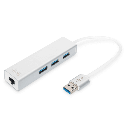 Digitus | 3-port USB Hub and Gigabit LAN adapter | DA-70250-1 | USB Hub – nuotrauka 1