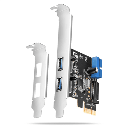 AXAGON PCI-Express card with a pair of internal and a pair of external USB 5Gbps ports | PCEU-232RS – nuotrauka 1