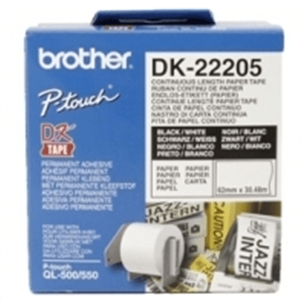 Brother | DK-22205 Continuous Length Paper Label | White | DK | 30.5 m – nuotrauka 1
