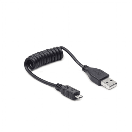 Cablexpert Coiled Micro-USB cable, 0.6 m, black | Cablexpert – nuotrauka 1