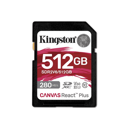 Kingston SDXC II V60 React Plus · SDR2V6/512GB · 512 GB – nuotrauka 1