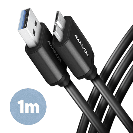 AXAGON | Data and charging cable, 1 m | BUMM3-AM10AB | USB Type A to USB Type Micro-B – image 1