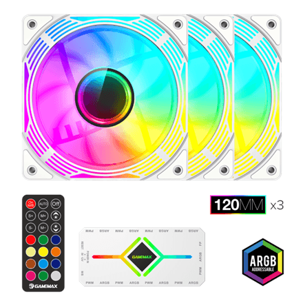 Gamemax Case Fan | KF300 WH | White – image 1