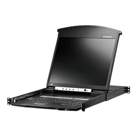 Aten 1-Local/Remote Share Access 8-Port Cat 5 Dual Rail 17" LCD KVM over IP Switch with Daisy-Chain Port – nuotrauka 1