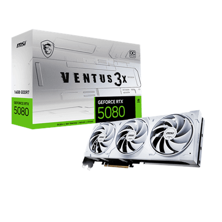 MSI GeForce RTX 5080 16G VENTUS 3X OC WHITE · NVIDIA · 16 GB – nuotrauka 1