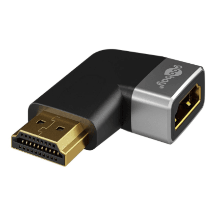 Goobay HDMI Angled Adapter 270° Horizontal, 8K @ 60 Hz, Gold-Plated, Black/Silver | 72012 – nuotrauka 1