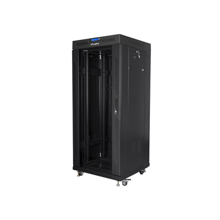 Lanberg | Rack cabinet 19" free-standing 27U/600x600 (flat pack) with glass door lCD V2 | FF01-6627-12BL | Black