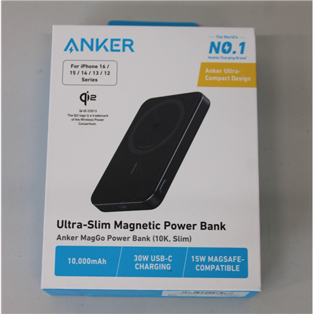 SALE OUT. Anker MagGo Wireless Powerbank (With 30W C port, Ultra slim) | A1664H11 | 10000 mAh | Black | DEMO