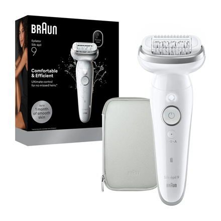 Braun Epilator | Silk-épil 9 SES9-000 | Operating time (max) 50 min | Number of power levels 2 | Wet & Dry | White/Silver