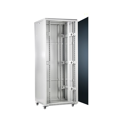 SOMI Networks | 42U, 19″ Freestanding Cabinet | 42U-80/80NACP | Max Load 800kg; Removable and Lockable Side Panels; Perforated Metal Doors; Unassembled | Depth: 80 cm | Gray