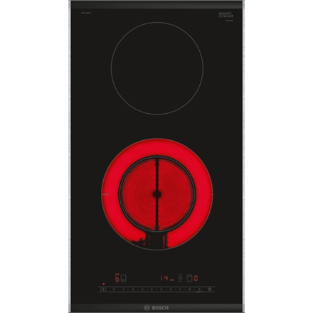 Bosch | Hob | PKF375FP2E Series 6 | Vitroceramic | Number of burners/cooking zones 2 | DirectSelect | Timer | Black