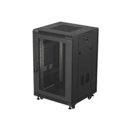 Lanberg Rack cabinet 19" free-standing 18U/600x600 (flat pack) with mesh door | FF01-6618-23B | IP20 | Black, RAL 9004