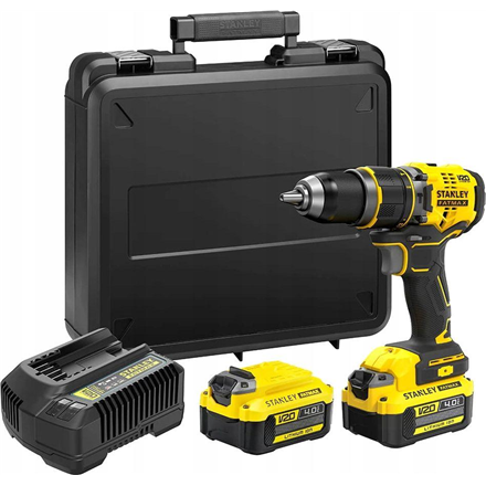 Stanley 18V V20 Premium Brushless Hammer Drill Driver - 4.0Ah Kit | SFMCD721M2K-QW | 18 V | 4.0 Ah | Lithium-Ion (Li-Ion)