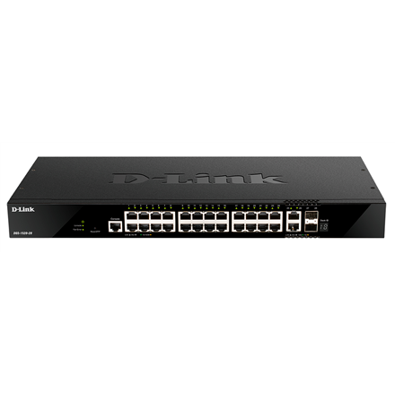 D-Link | Managed L3 Gigabit Switch | DGS-1520-28 | Managed | Rack mountable | SFP+ ports quantity 2x10G | Power supply type Redundant Power supply